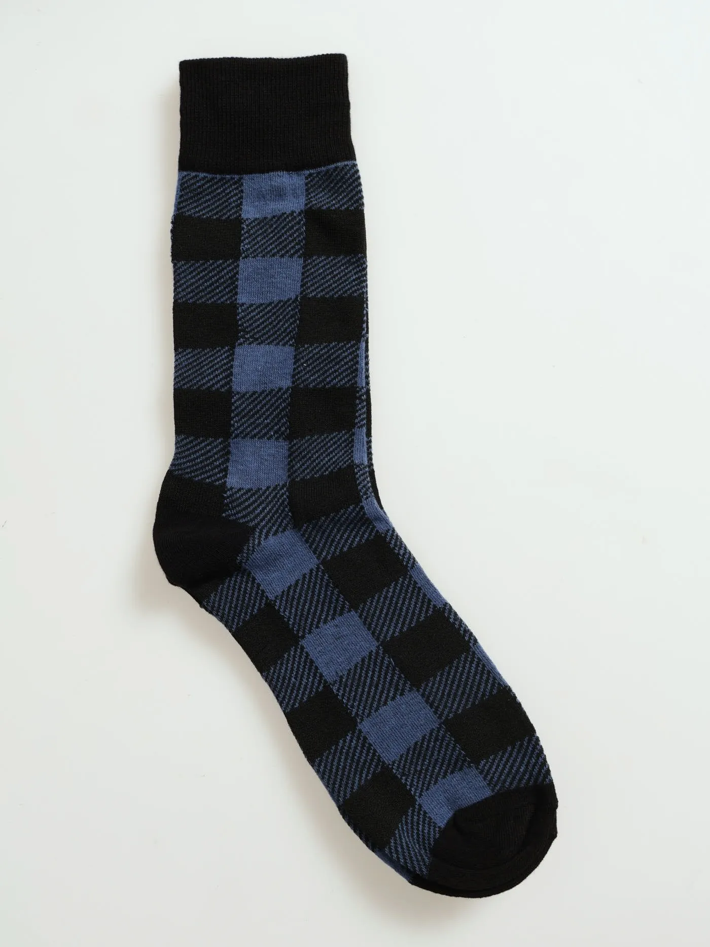 1 Pack Single Check Anklet Mid Socks - Blue/Black