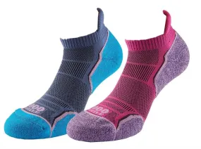 1000 Mile Twin Pack Run Socklet - Womens - Pink/Lavander