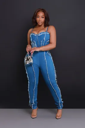 After The Storm Denim Jumpsuit - Medium Wash