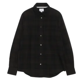 Algot Relaxed Wool Check Shirt Charcoal Melange