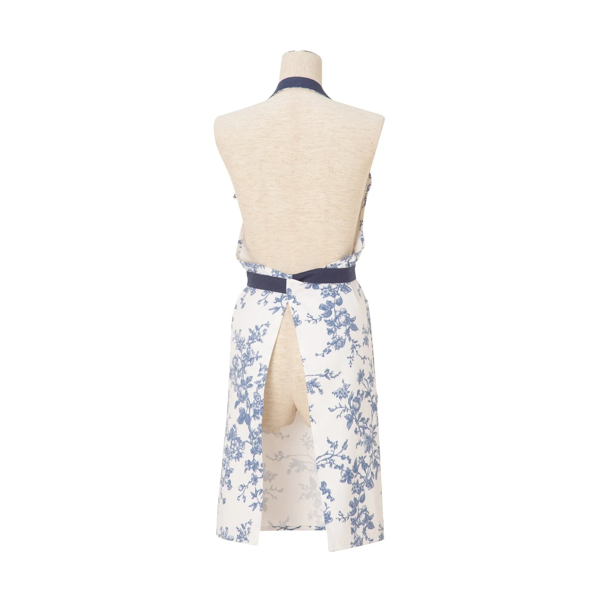 Botanical Cotton Full Apron Blue