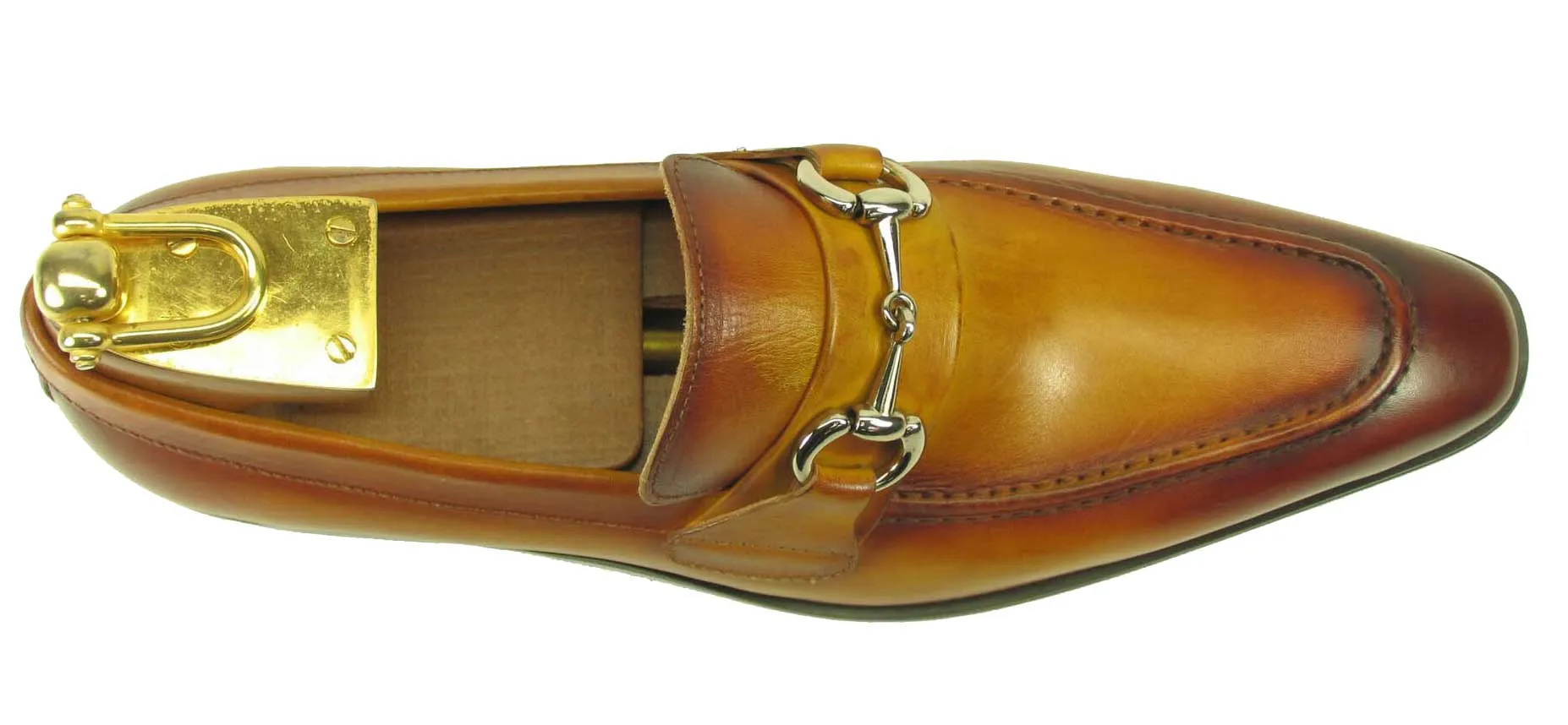 Burnished Calfskin Slip-On Loafer Cognac