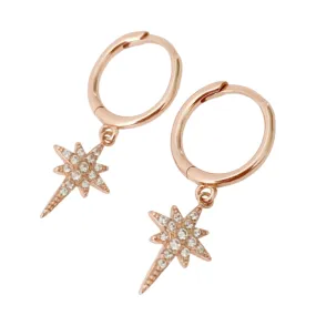 Cleo Crystal Rose Gold Huggie Earrings