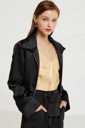 Coralie Satin Bomber Jacket