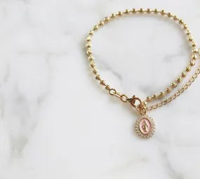 Mother Mary Bracelet in Pink