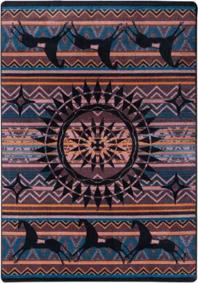 "Ghost Rider - Plum" Southwestern Area Rugs - Choose from 6 Sizes!